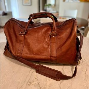 Vintage Leather Duffel/Weekender Bag